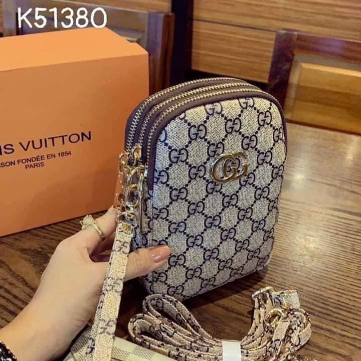 Túi gucci 3 ngăn khoá kéo size 19cm