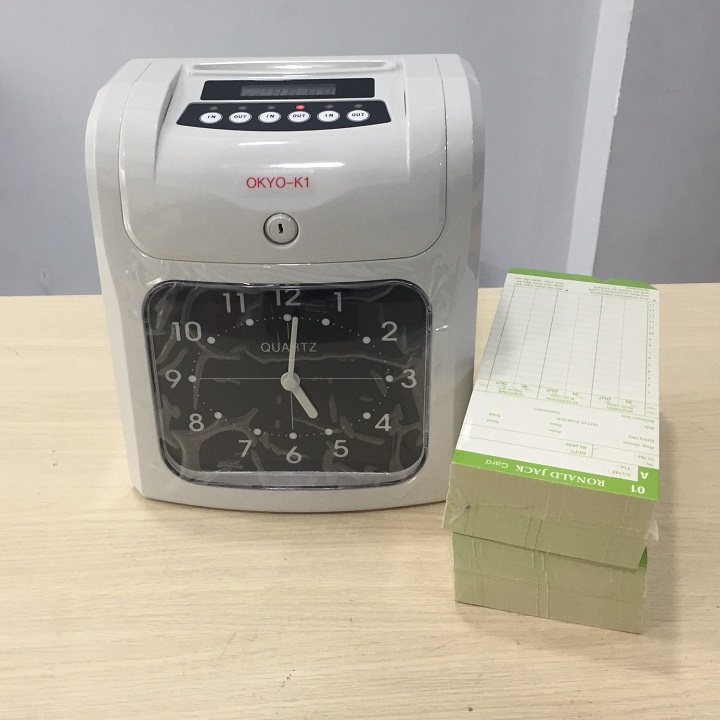 Máy chấm công thẻ giấy okyo k1 - tặng 200 thẻ