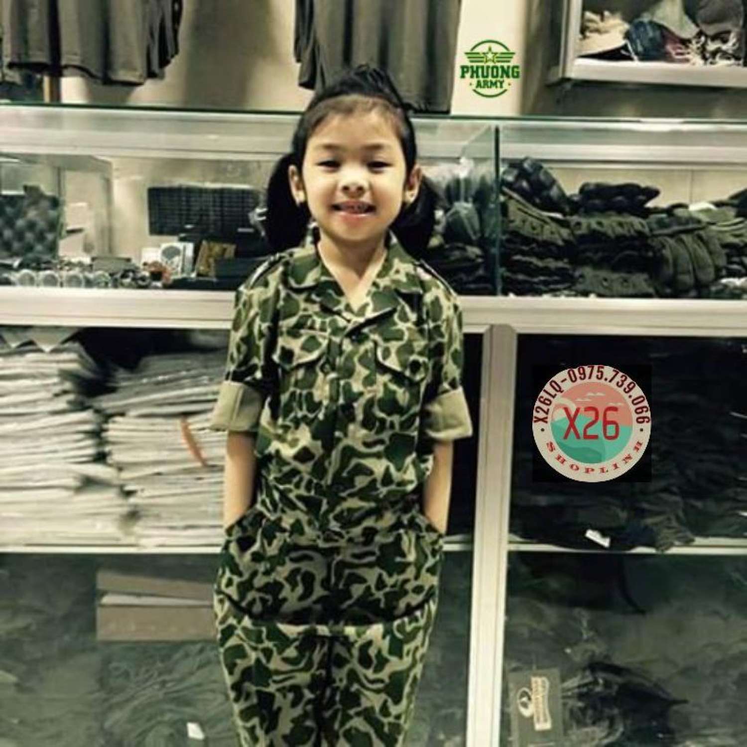 Bộ quần áo rằn đặc công trẻ em