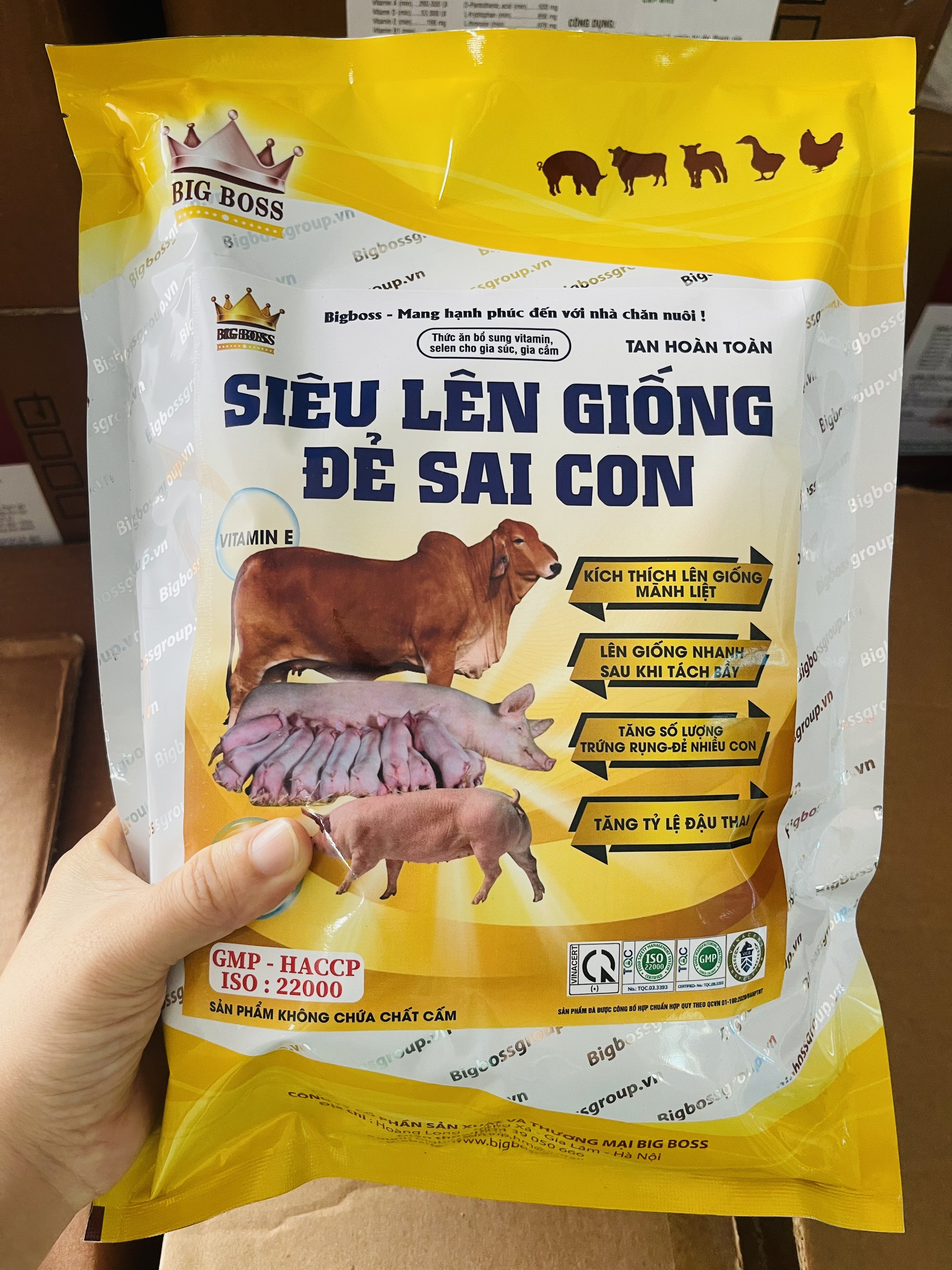 Siêu lên giống cho lợn, trâu, bò,dê giúp lên giống nhanh đậu thai tốt