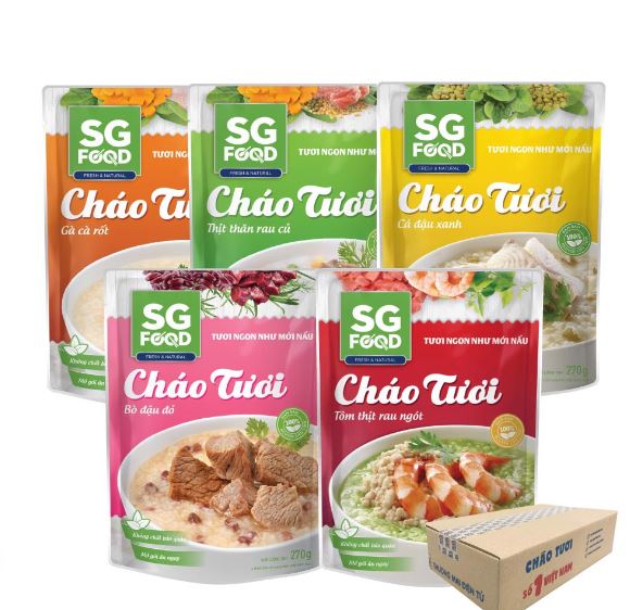 Thùng 30 gói cháo tươi sg food deli mix vị 240g