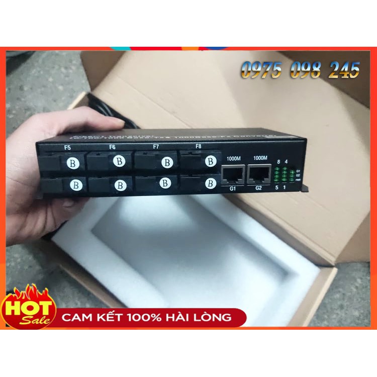 Switch quang điện  8 cổng quang chuẩn 2 cổng lan 1000Mbps