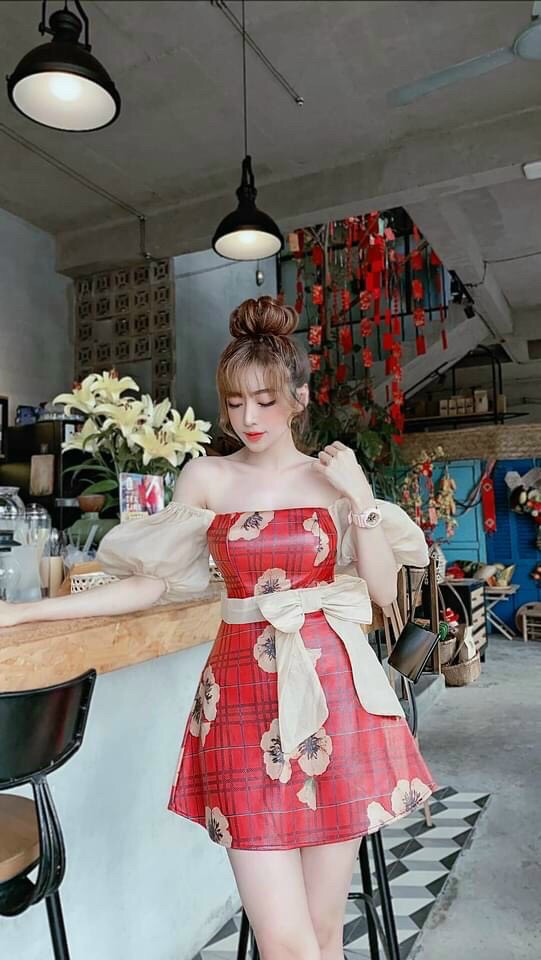 Đầm ngắn nữ hoạ tiết hoa siêu xinh tôn dáng cực hot tt hbmt