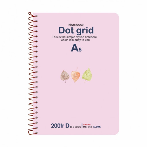 Sổ lò xo đơn ruột chấm Dot Grid A5 - 200 trang; MS 968