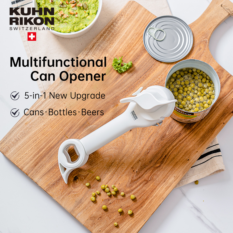 KUHN RIKON Manual Can Opener Multi-function 5-in-1 with Beer Bottle Jar Opener Smooth Edge Safe Open Labor-saving Kitchen Tool Swiss Design ราคา 968 บาท*ส่งฟรี