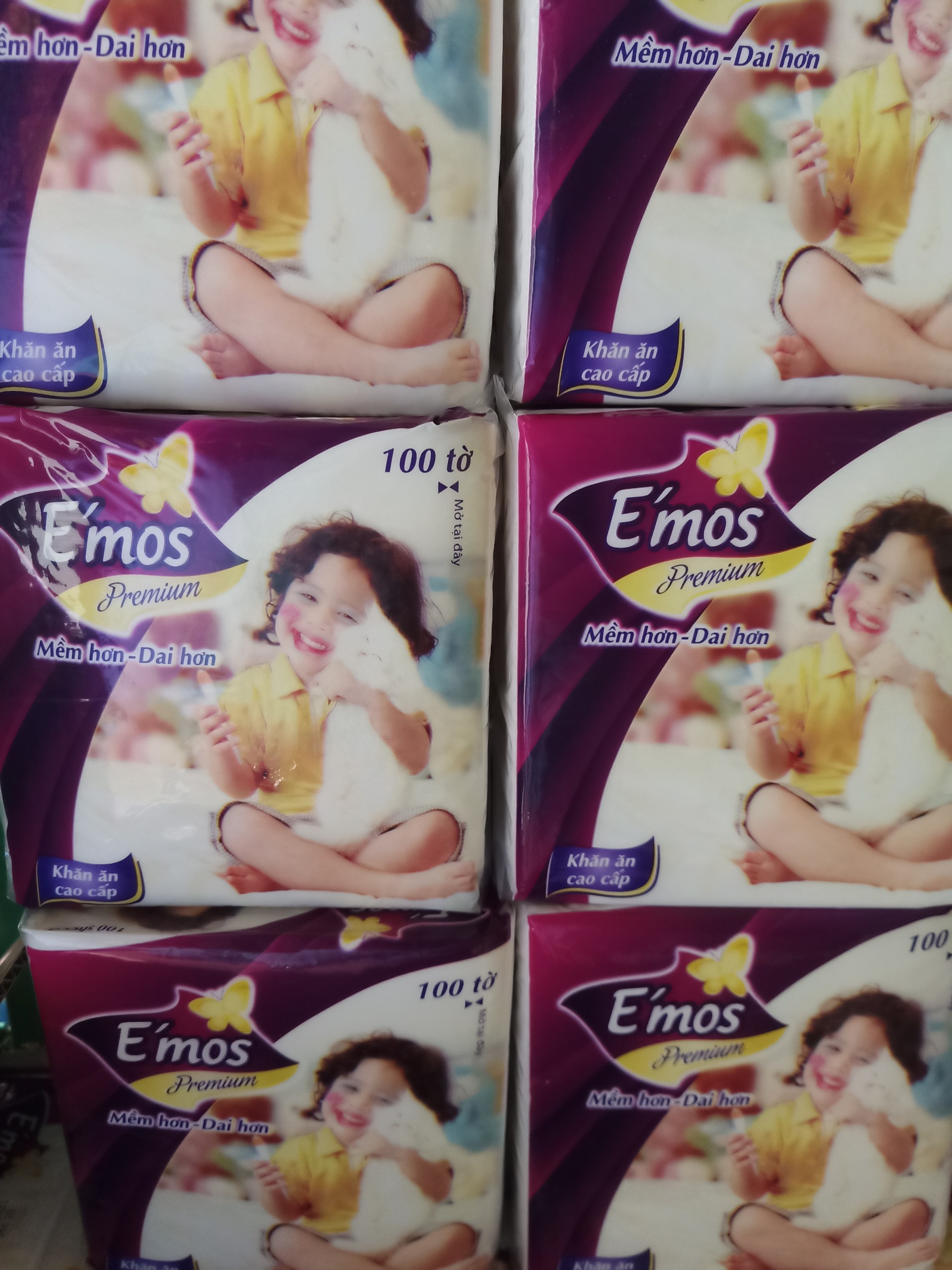 Khăn giấy Emos 100 tờ combo 10 bịch