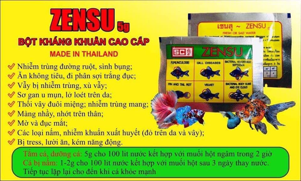 Bột zensu - dưỡng cho cá betta - thần dược cho betta sung khỏe 5gr