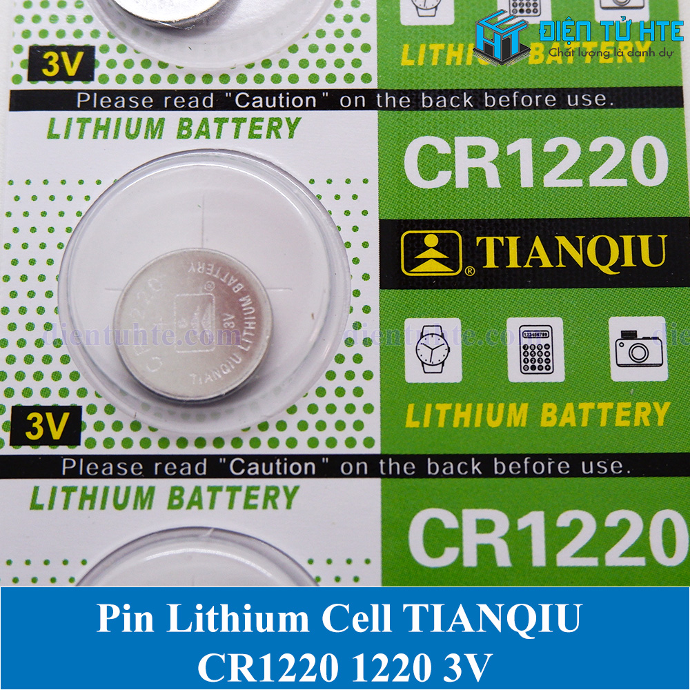 Bộ 2 viên pin lithium cell tianqiu 1220 cr1220 3v