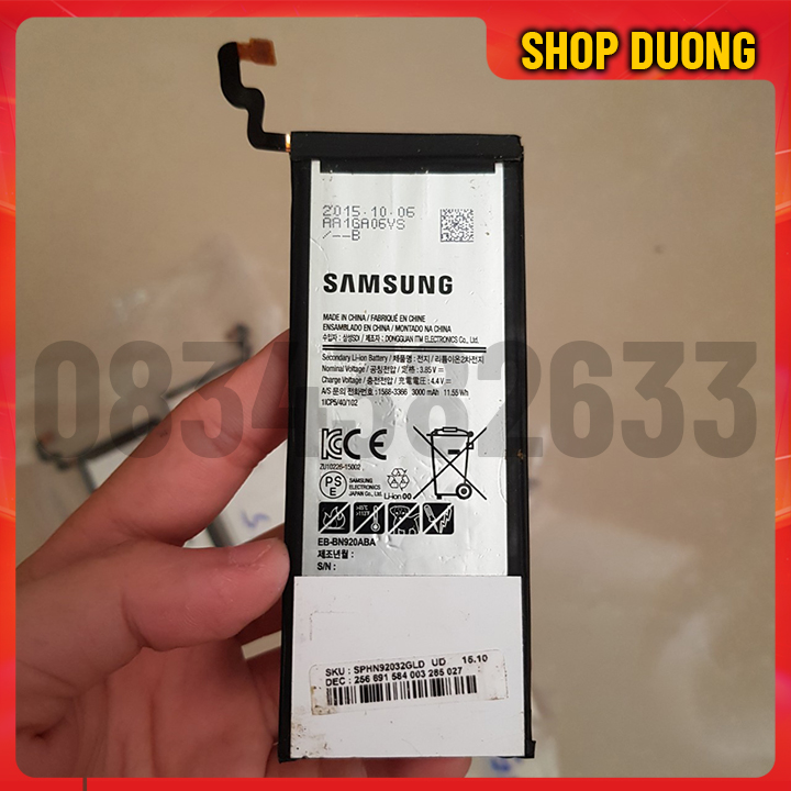 Mã pin eb-bn920aba pin điện thoại samsung note 5 zin tháo máy - shop dương