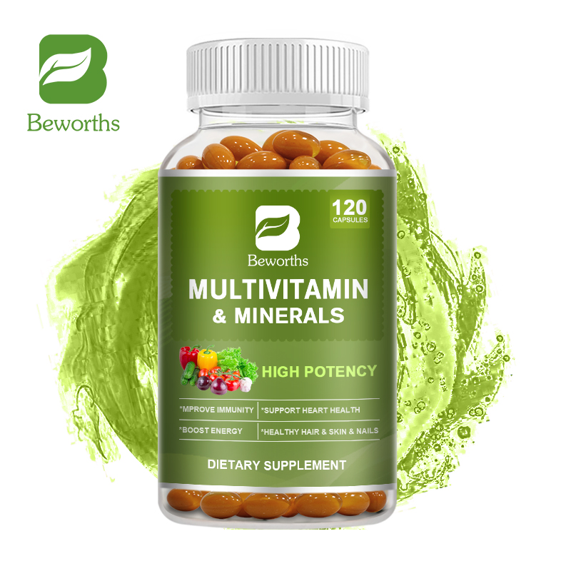 BEWORTHS Viên nang tổng hợp vitamin & khoáng chất với sắt, kẽm, vitamin D3 & K2 để cải thiện khả năng miễn dịch Tăng cường năng lượng Tóc & Da & Móng khỏe mạnh cho Phụ nữ