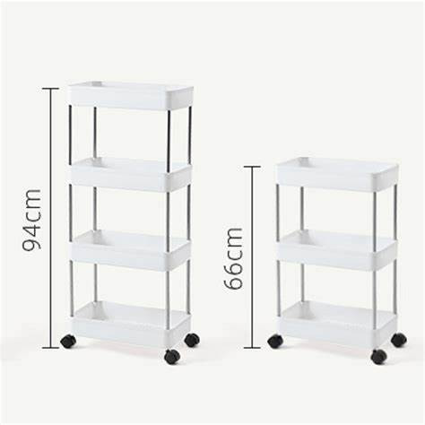 Kệ xe đẩy 4 tầng có bánh xe