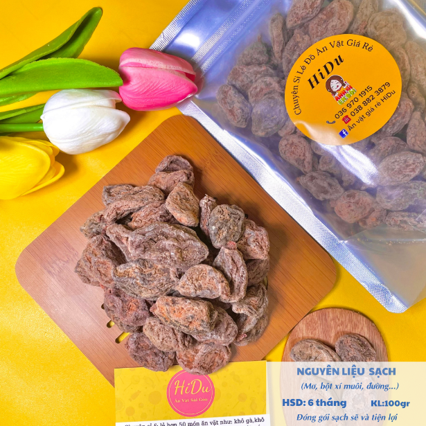 Ô mai xí muội cay chua ngọt không hạt 100gr Ăn vặt HiDu