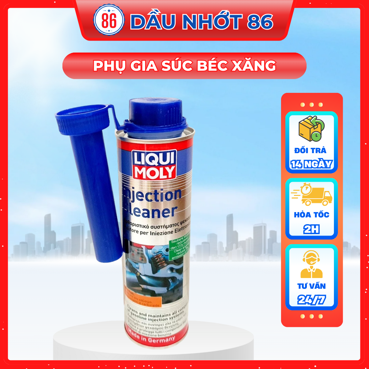 Liqui Moly Injection Cleaner 300ML- Phụ Gia Súc Béc Xăng,Kim Phun Tẩy Muội Than Carbon - Sản xuất tại Đức