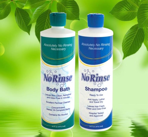 Combo 1 chai dầu gội và 1 chai sữa tắm khô No Rinse, mỗi chai 236,6ml