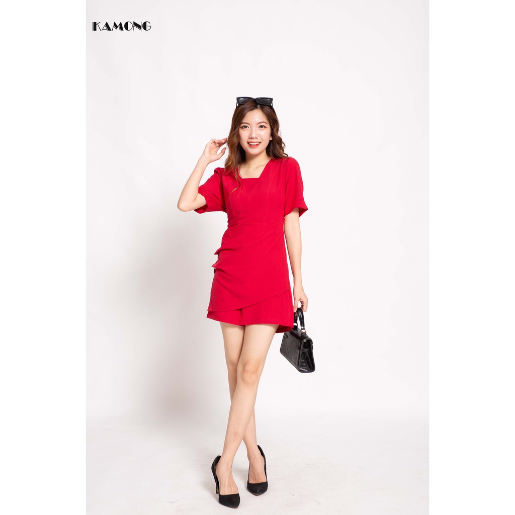Jumpsuit tà chéo đính nút kamong j004