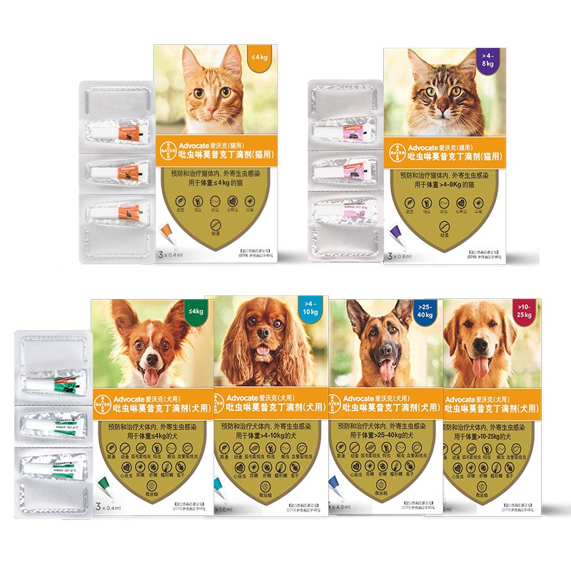 Advocate Deworming for Cats Dogs Anti Fleas&Ear Mites Spot Inside and