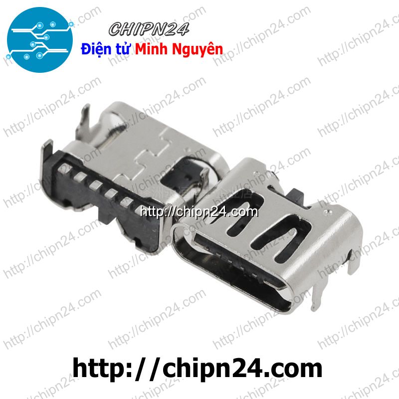 [1 cái] (kg1) đầu usb type c v2 6p (usb 3.1, 6p loại đơn giản, hàn board có 4 chân cố định)