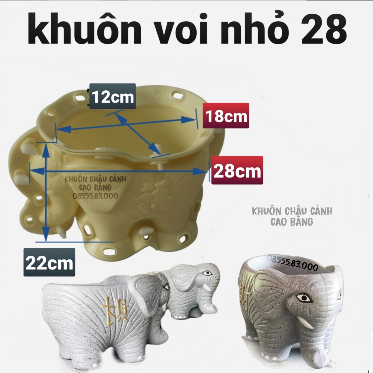 Khuôn đúc chậu cảnh voi nhỏ 28