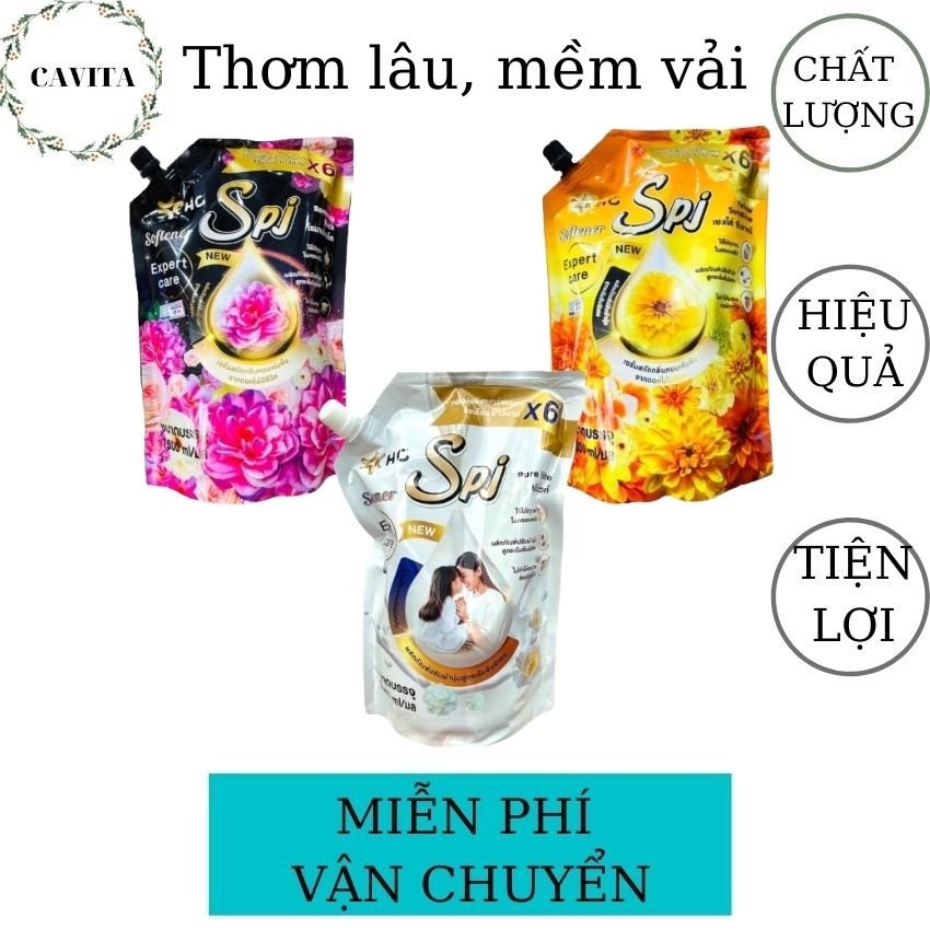 Nước xả đậm đặc spj 1300ml thái lan cavita giúp mềm vải, lưu hương