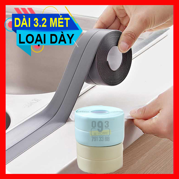 Băng Keo Dán Mép Ron Keo Dán Tường Chống Thấm Nước Dài 3.2 mét x Rộng 3.8cm