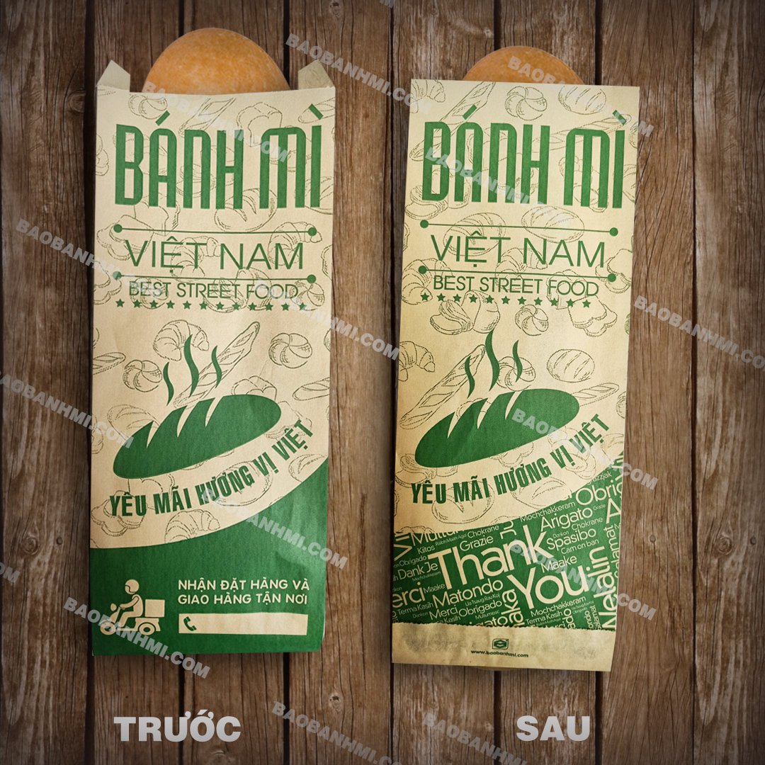 Túi và bao bánh mì Hương Việt - Kraft TBT03