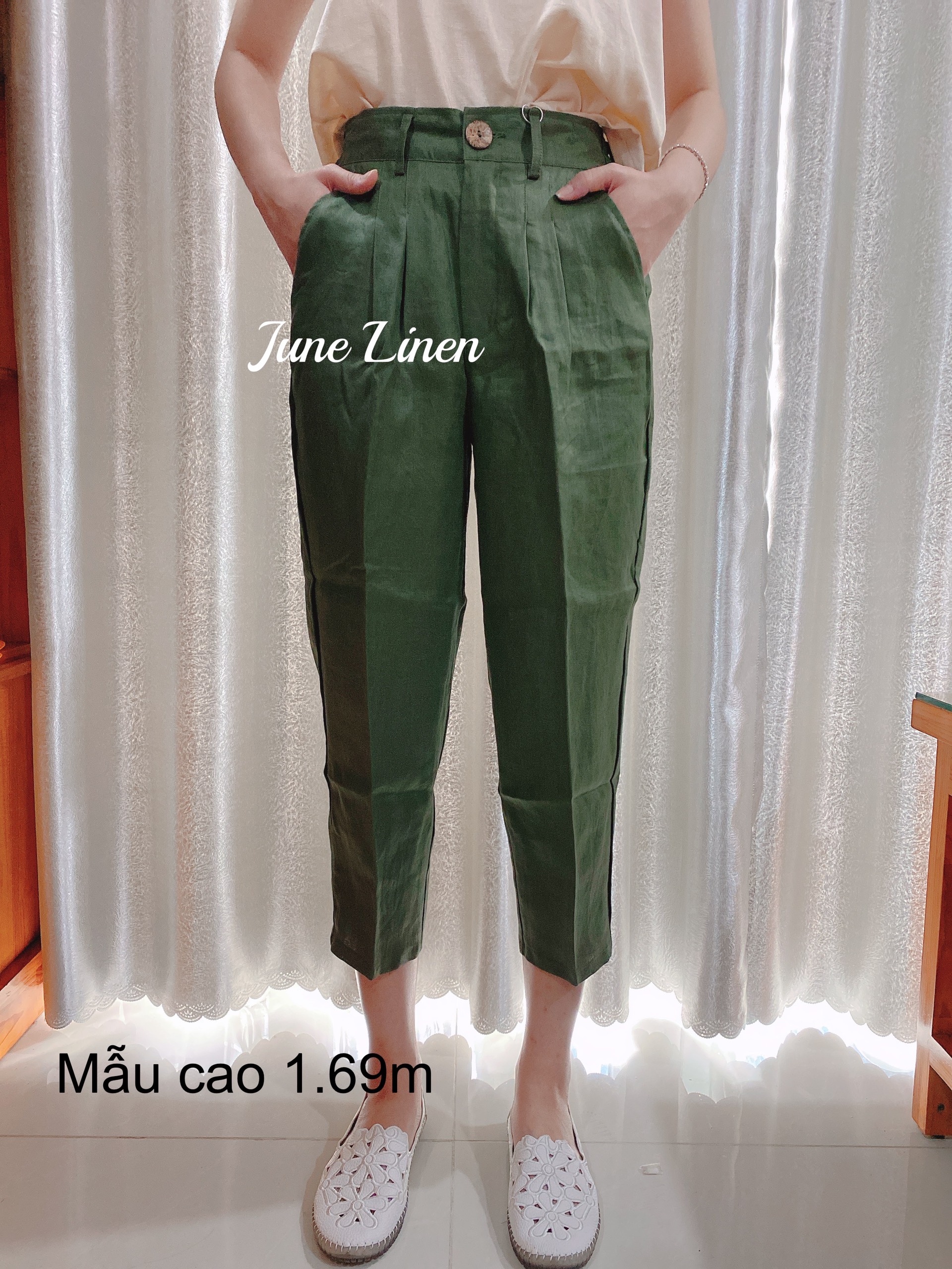 June linen q08 - quần baggy linen tưng premium nhiều màu. ảnh thật.