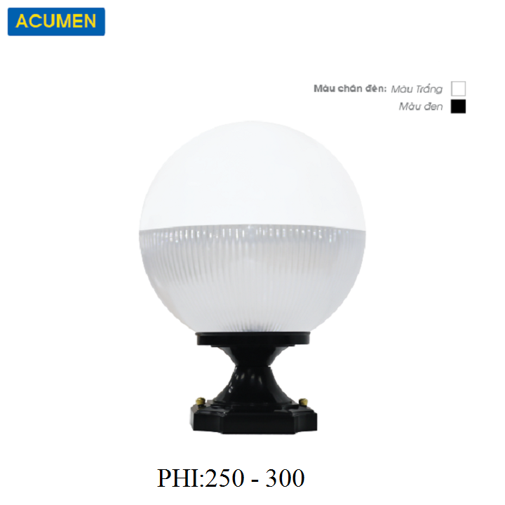 [HCM]ĐÈN TRỤ CỔNG NGOÀI TRỜI TRÒN PHI 25CM30CM ACUMEN