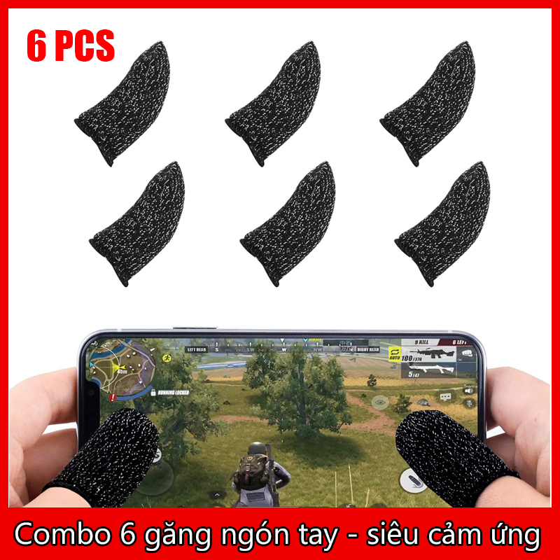 Combo 6 Bao Tay Chơi Game Chống Mồ Hôi, Găng Tay Chơi Game Chống Mồ Hôi Cho Mobile Chống Ra Mồ Hôi Tay, bao tay chơi game cho điện thoại, găng tay chơi pubg mobile, free fire, liên quân mobile