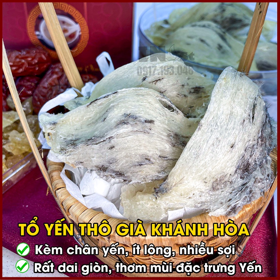 Combo tổ yến thô + chân yến thô nguyên chất ít lông_tặng nhíp_ yến sào nha trang nguyên chất 100% _ yến sào inest
