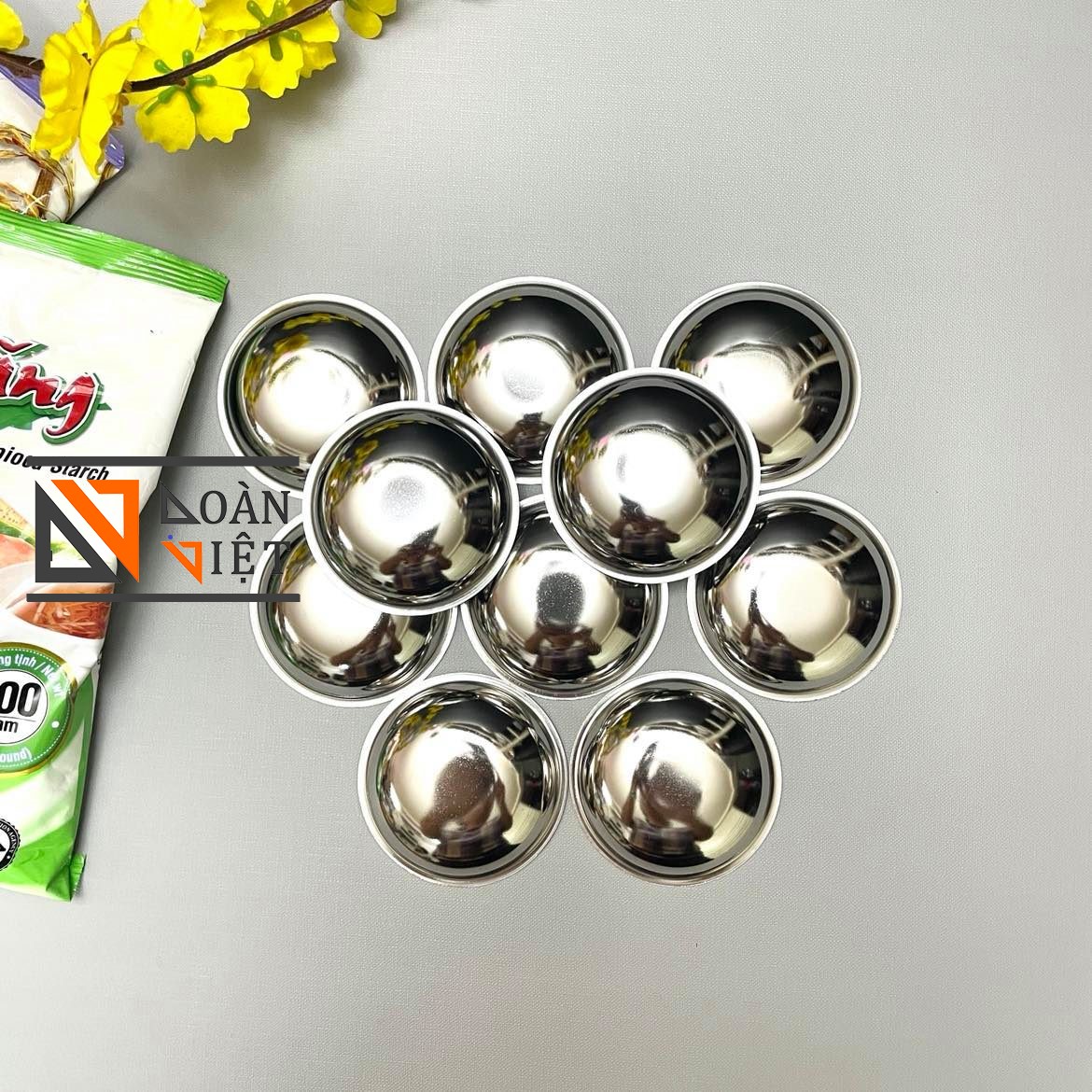 Chén inox làm bánh bèo, bánh bò , đựng nước chấm , đựng gia vị , làm hào nướng phô mai - 7cm * 1,6cm - inox không rỉ cao cấp, sáng bóng. đồ gia dụng nhà bếp pha chế làm bánh nguyên liệu