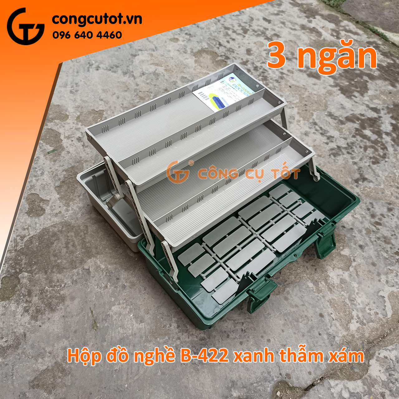 Hộp đồ nghề nhiều ngăn buddy k0004 b-422 kích thước 420x200x180mm