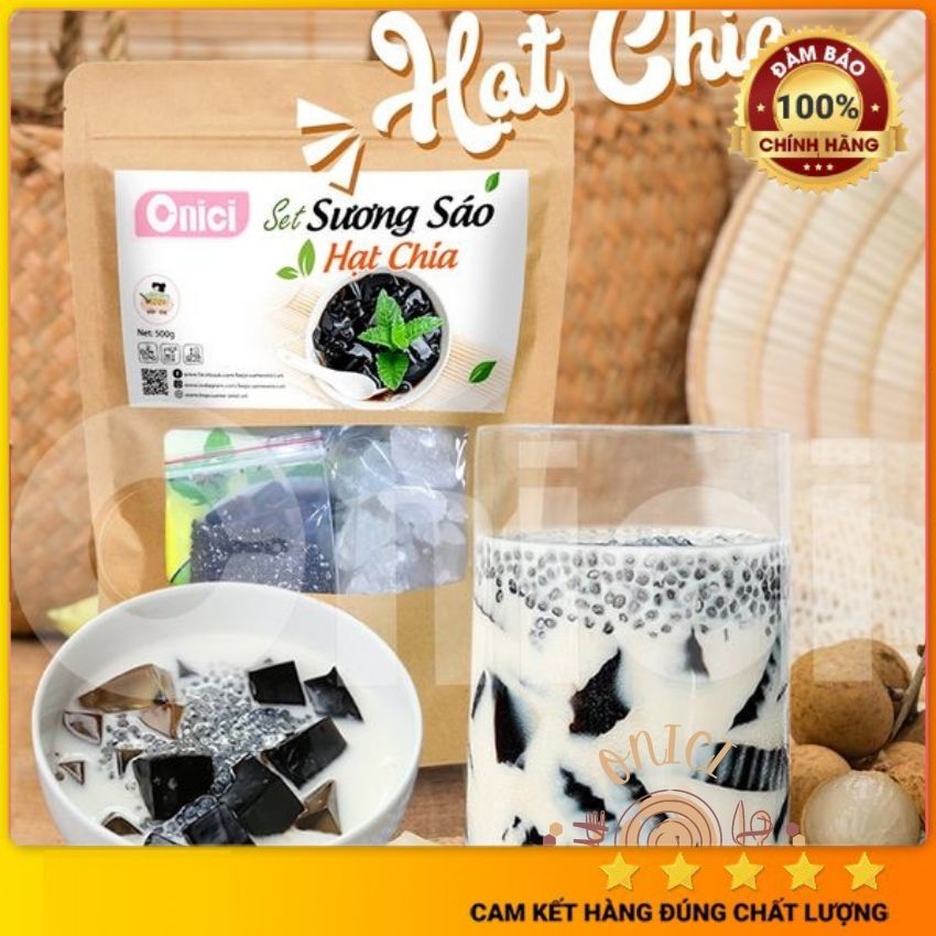 ( Tặng hũ đựng 600ml) Chè Sương Sáo, Set Nấu Chè Sương Sáo 30 Chén Kèm Công Thức Bếp Của Mẹ Onici, Chất Lượng Đảm Bảo 100%