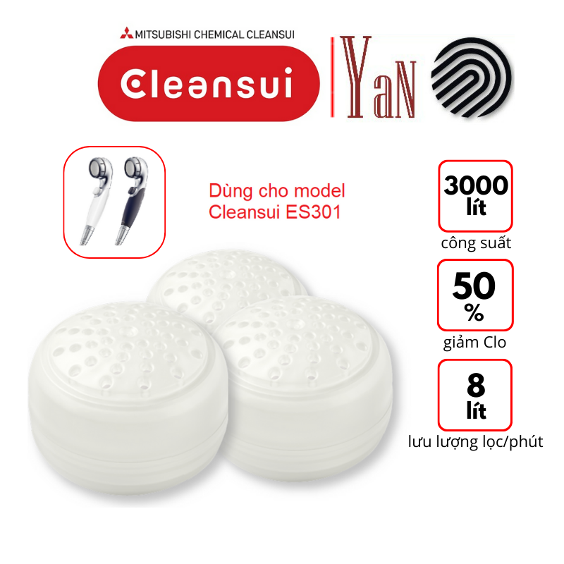 Bộ 3 lõi lọc nước vòi sen thay thế Mitsubishi Cleansui ESC31Z - Hàng chính hãng