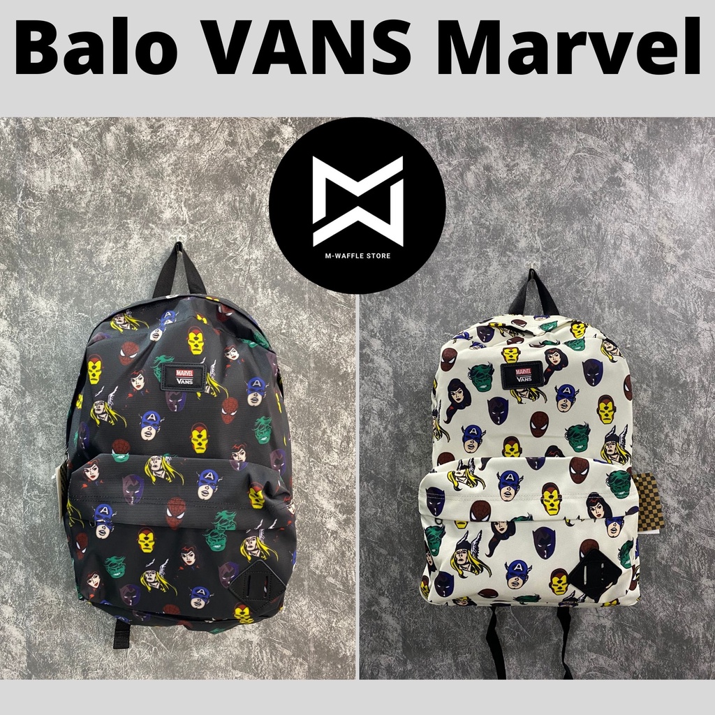 (Chính Hãng) (Tặng Túi Vải) Balo Vans Marvel - 2 bản đen/trắng (Có Sẵn - Full Tag)
