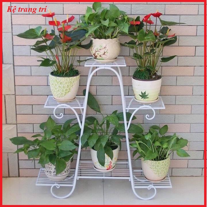 (Kèm ảnh thật) Kệ để chậu hoa ban công bằng sắt sơn tính điện 6 tầng kích thước 76x73x23cm, kệ để chậu hoa cây cảnh- kệ trang trí phòng khácch