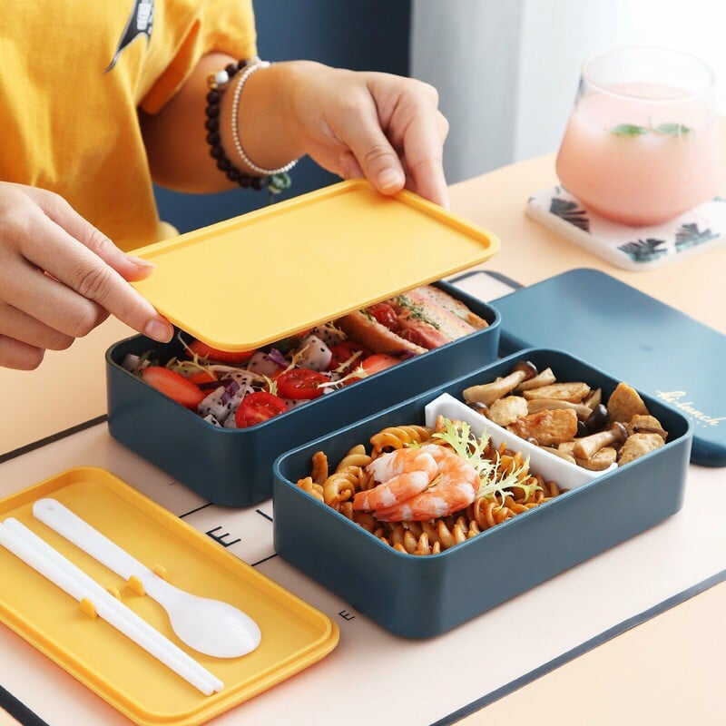 Hộp cơm xuất nhật 2 tầng hình chữ nhật