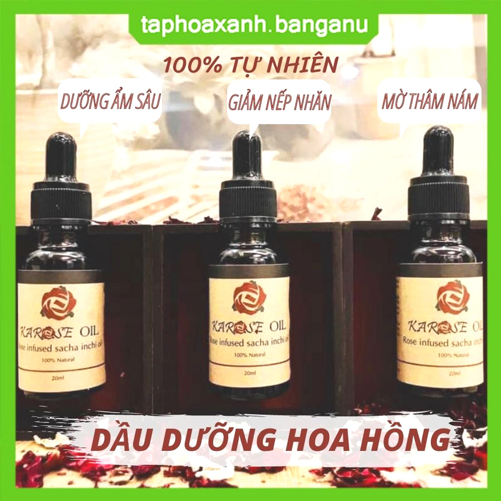 Dầu dưỡng da hoa hồng karose oil/100% tự nhiên/dưỡng ẩm.sáng mịn da.giảm nám tàn nhang.mờ nếp nhăn/taphoaxanh.bannganu