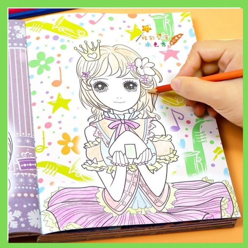 [ Đồ Chơi/Sách Tô Màu] Tô Màu Công Chúa Cho Bé Iu, Cực Xinh, Nhiều Hình Ảnh Công Chúa, Giúp Bé Tập Tô, Làm Quen Với Hình Ảnh, Màu Sắc Rực Rỡ