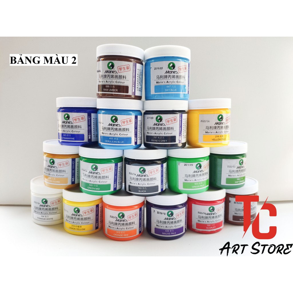 Màu vẽ acrylic maries 100ml