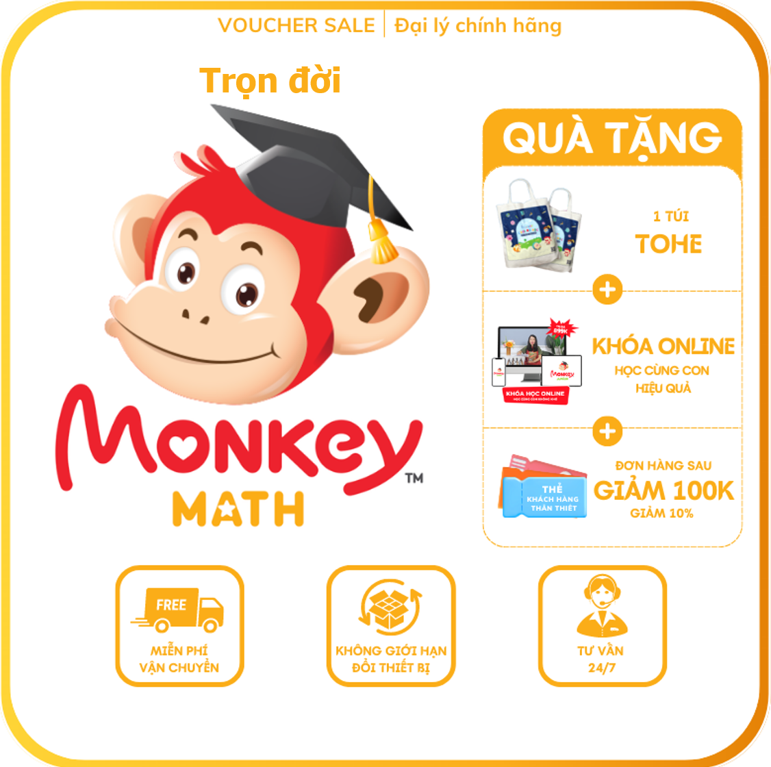 Monkey Math TRỌN ĐỜI - Toán tiếng Anh cho trẻ
