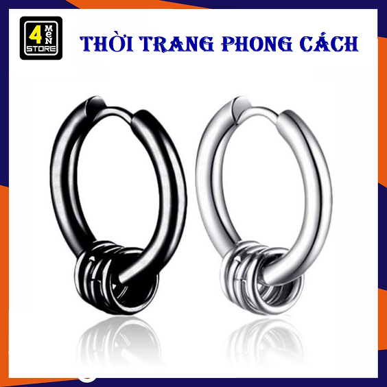 ⚡ Siêu Đỉnh ⚡ Khuyên Tai Thời Trang Hàn Quốc ( Kẹp 4 Vòng ) - Bông Tai Tròn Xõ Lỗ Có Phụ kiện - Mẫu Mới
