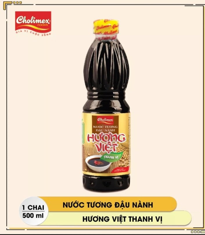 Lốc 6 chai Nước tương đậu nành thanh vị Hương Việt chai 500ml