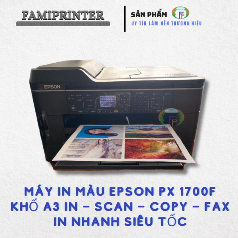 Máy in Epson PX - 1700F  mực nước- Khổ A3 - In Scan Photo Fax WIFI - in 2