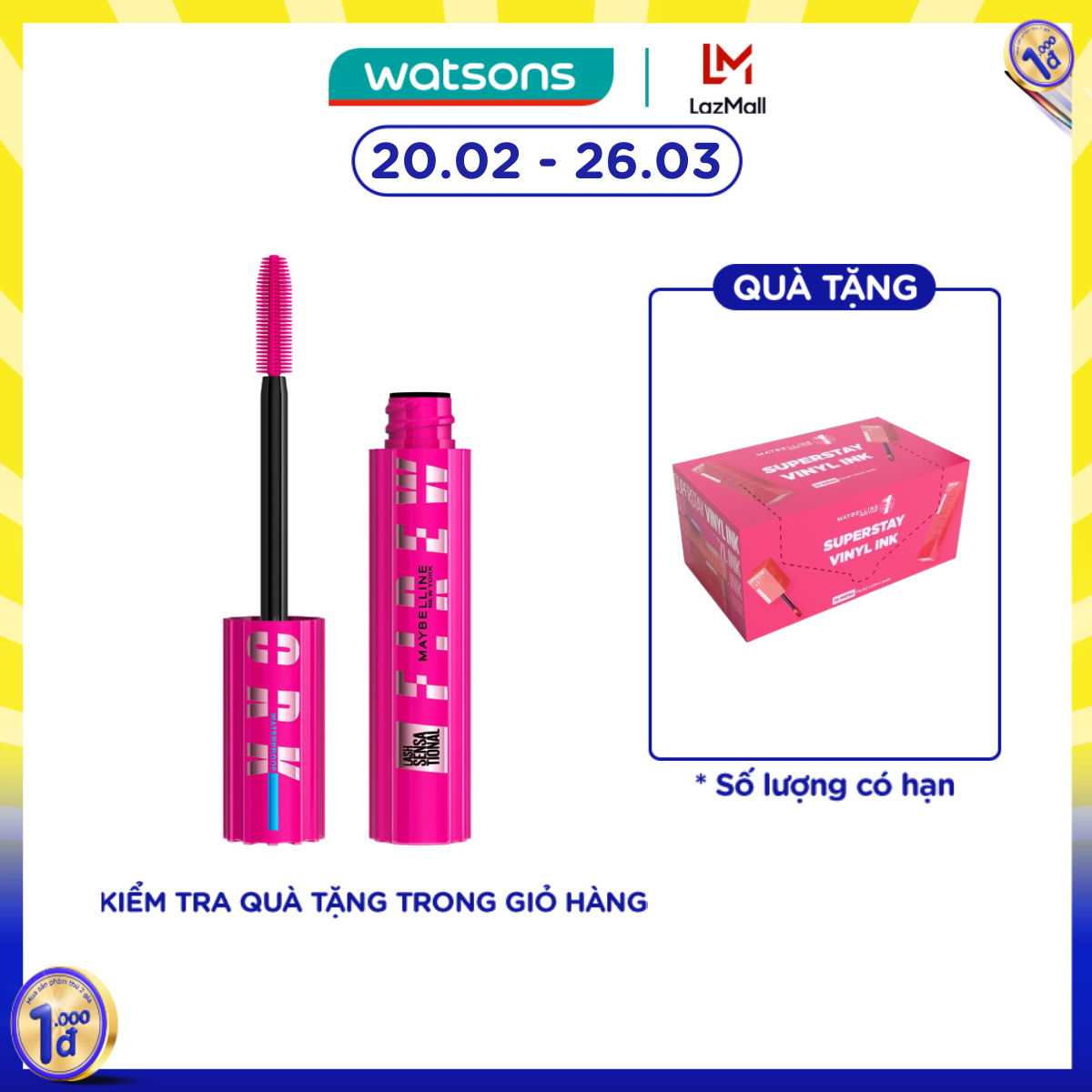Mascara Maybelline Lash Sensational Firework Waterproof 8.75ml