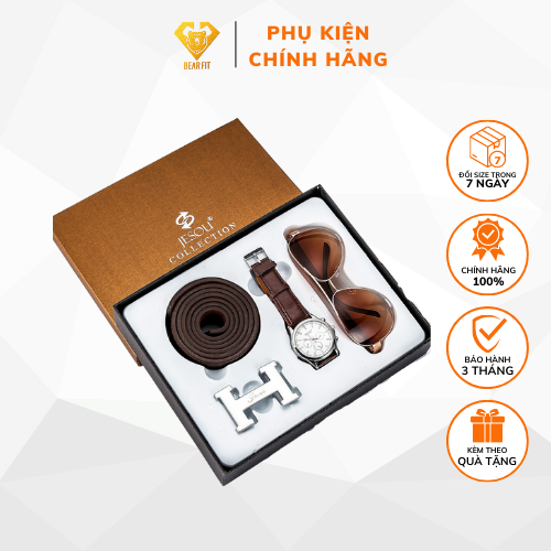 Quà Sinh Nhật cho Nam { Mới } - Hộp quà tặng sinh nhật thời trang cao cấp ( đồng hồ, thắt lưng, kính )