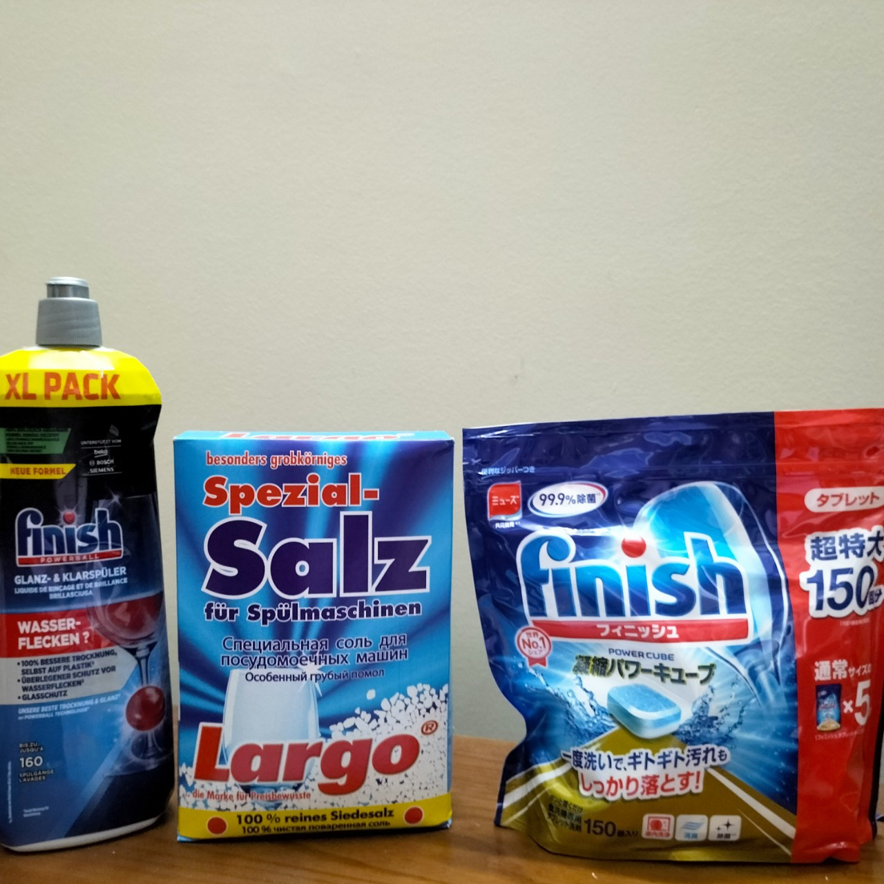 Viên rửa chén bát Finish 150 viên + Muối 1,2kg+ Nước làm bóng Finish 500ml + tặng 2 viên Finish