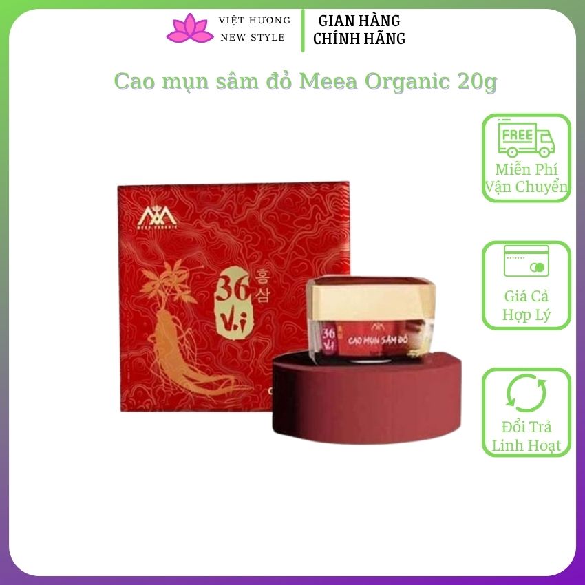 Cao mụn sâm đỏ Meea Organic 15g - Kem face ngừa mụn, giảm thâm cho da khoẻ đẹp Newstyle Kem131