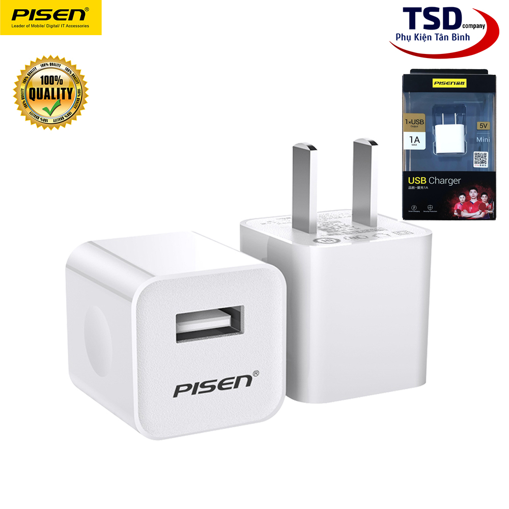 Củ sạc pisen 1a ts-c051 chính hãng bản tiêu chuẩn hệ thống bảo vệ thông minh