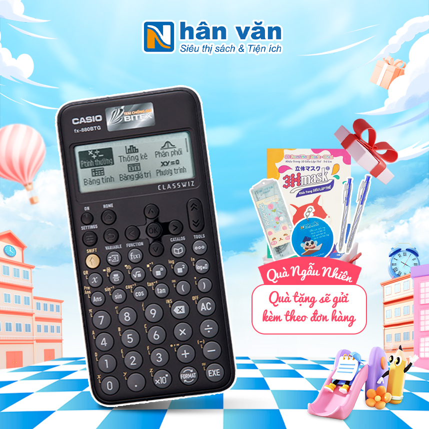 Máy Tính Casio FX 880 BTG Chính Hãng - Màu Đen - Bảo Hành 7 Năm