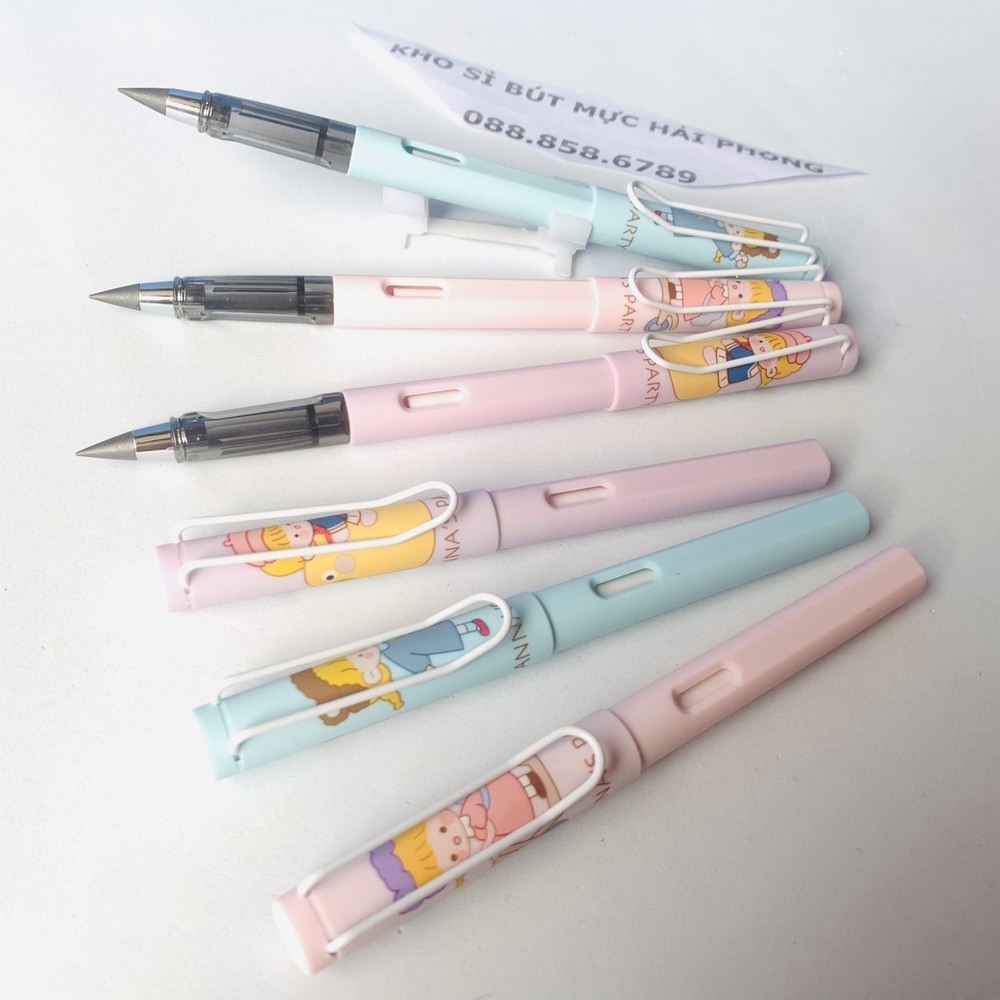 Bút chì vĩnh cửu mẫu hình nữ, hình bé gái cực kỳ đáng yêu, thân bút phủ nhám chống trơn chống bẩn cực đẹp cực cute